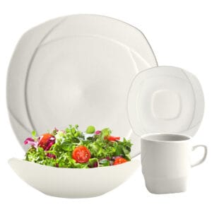 Vajilla Cuadrada Blanca Luciana Para 6 Persona 24 Piezas