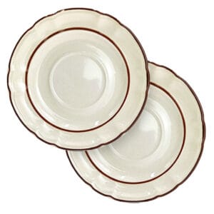 24 Platos Cerámica Para Taza Santa Anita Flor Otoño De 16cm